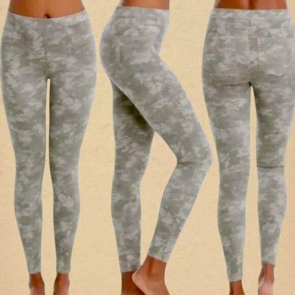 SPANX Camo Jeggings Slim Fit Ankle Leggings Pull On Size M Stone Washed Stretchy - Picture 2 of 16